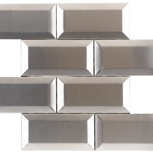Stainless Steel 3″ x 6″ Beveled Subway Tile