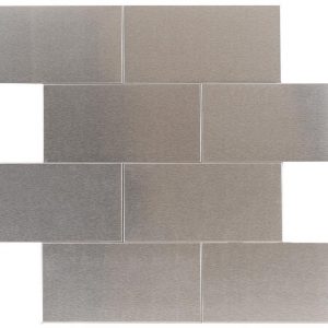 Brushed Stainless Steel 3″ x 6″ Subway Tile