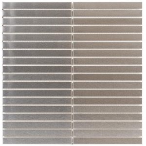 Brushed Stainless Steel 5/8" x 6" Straight Stack Mosaic