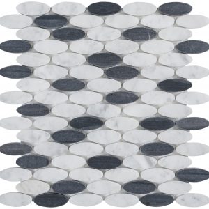 Black n White Elyptic Brickset Mosaic